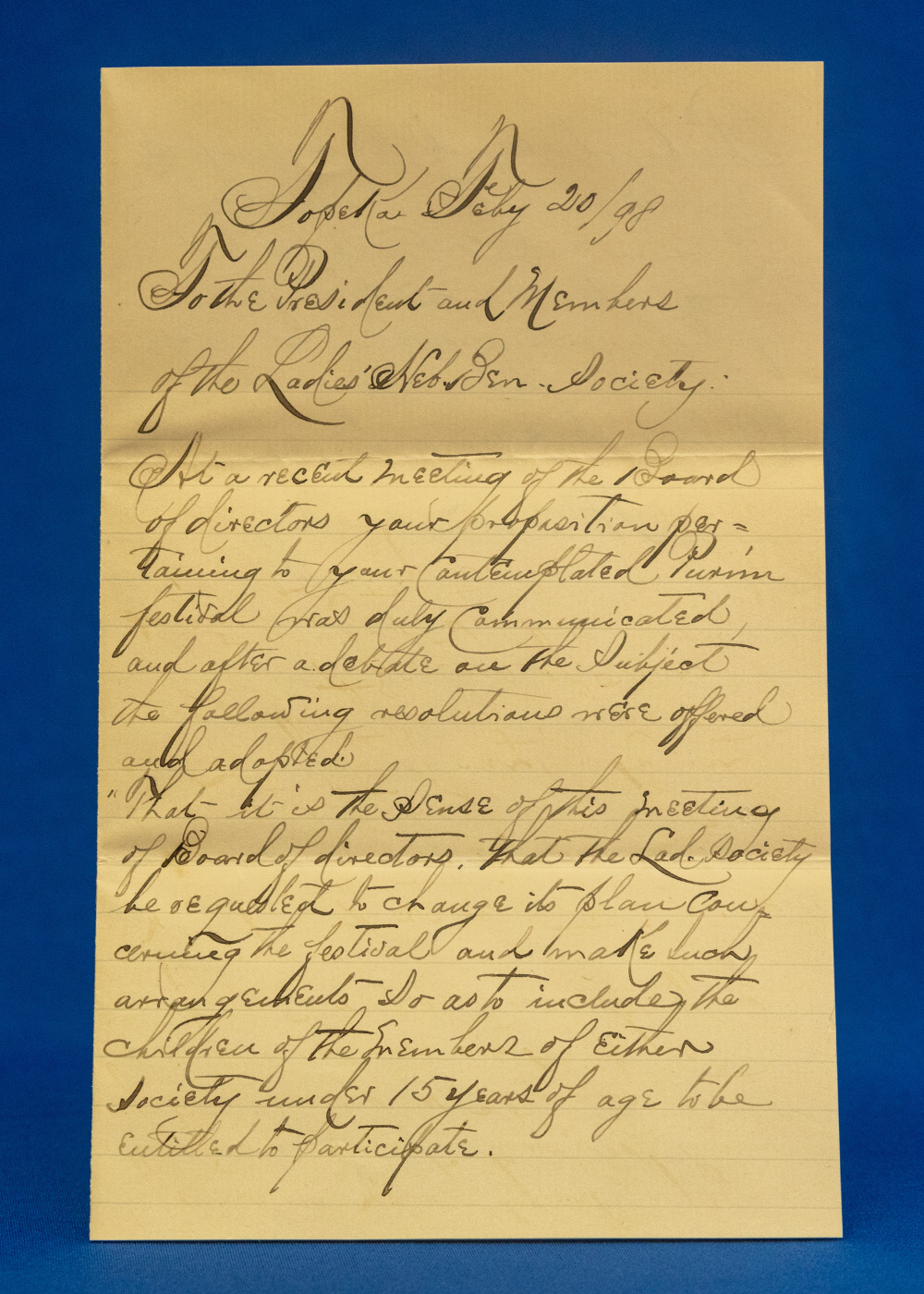 handwritten script on cream lined paper