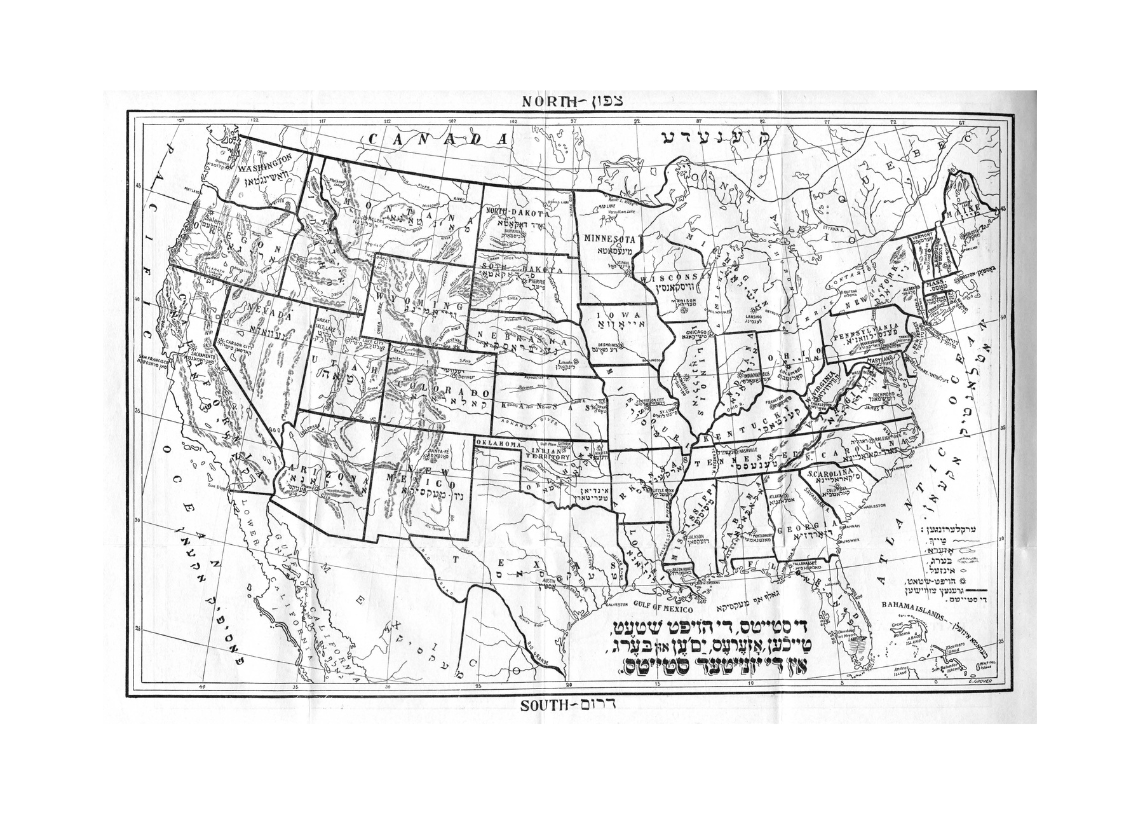 Yiddish map of US